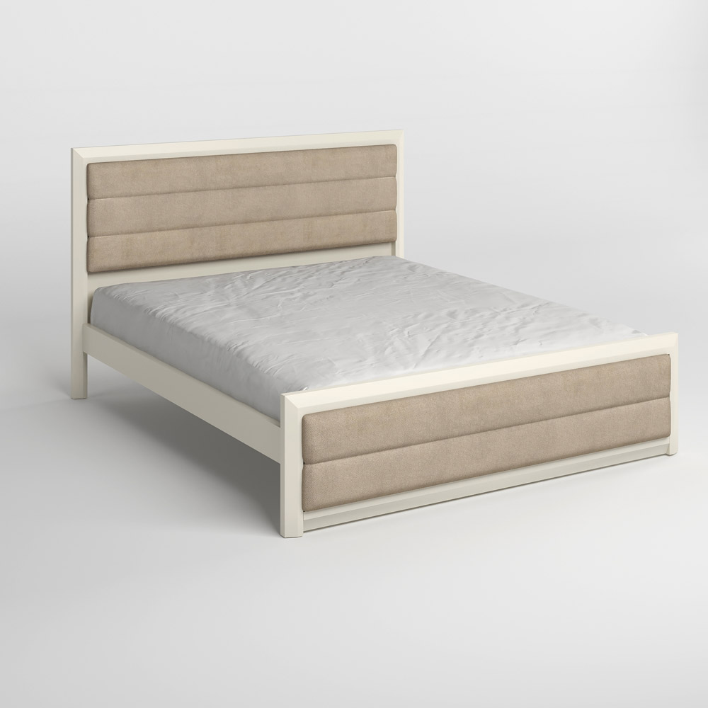 Двоспальне дерев'яне ліжко Mebigrand Барселона Б5 Бежевий (S2005Y50R)/Аляска 23 (Бежевий) 180х200 см (MBG-13175)