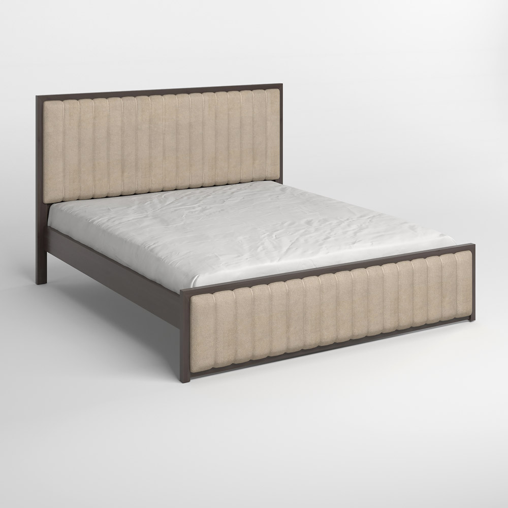 Двоспальне дерев'яне ліжко Mebigrand Відень Венге/Аляска 23 (Бежевий) 160х200 см (MBG-11049)