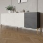 Комод на золотих металевих ніжках LION Грей 204x38x76,5 см Бетон Style/Асфальт (LION-042670)