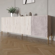 Комод на золотих металевих ніжках LION Грей 204x38x76,5 см Самоа Димчастий/Камінь (LION-042691)