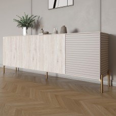 Комод на золотых металлических ножках LION Грей 204x38x76,5 см Самоа Дымчатый/Кашемир (LION-042650)