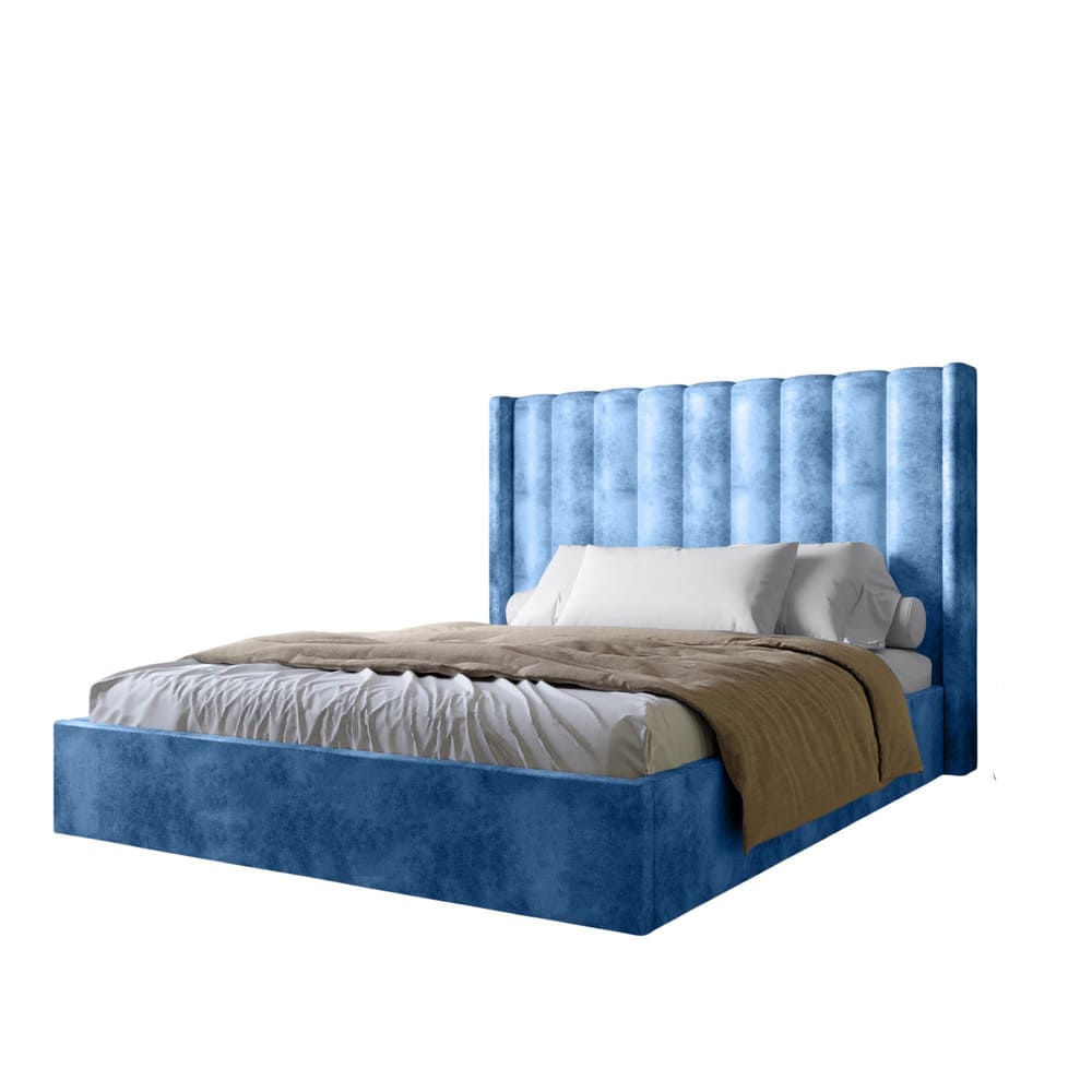 Двуспальная кровать LION Нино 160x200 см SILK 503 Темно-синий (LION-045050)
