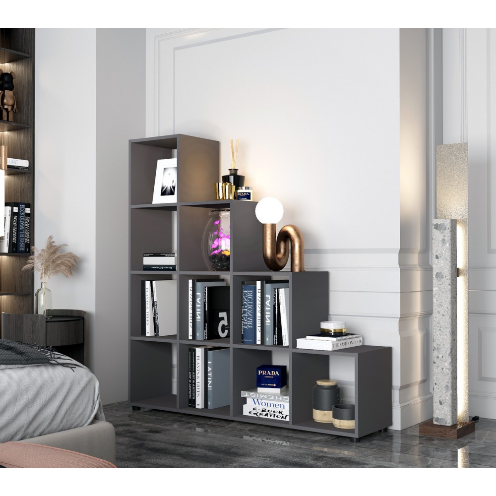 Стеллаж Doros Степь 4х4 Графит открытый 136.2х28.8х140.7 DRS-011769 (41516167)