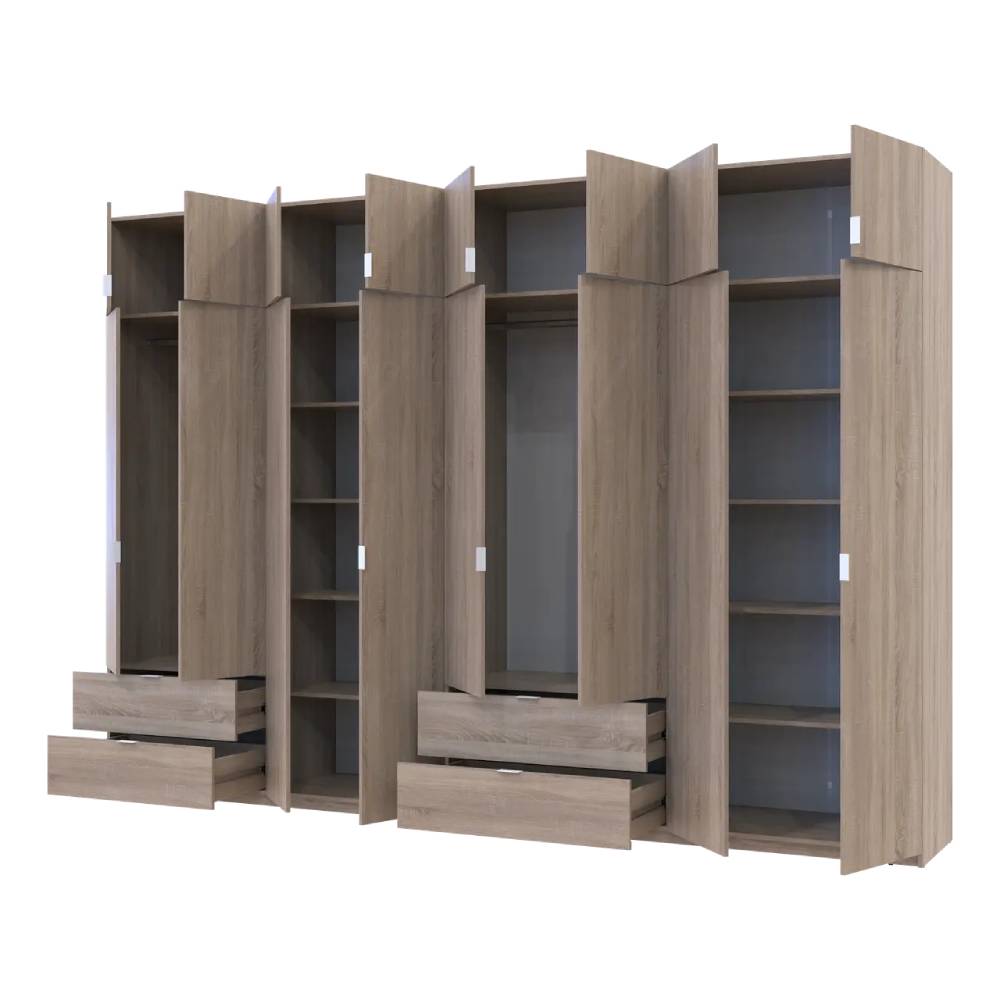 Шкаф для одежды Doros Лукас Дуб сонома 4+4 ДСП 340х50х240 DRS-011711 (42005139)