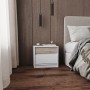 Тумба приліжкова Еверест Стайл-500 50,2х39х44,2 см Німфея Альба (білий)/Дуб краф сірий (EVR-071161)
