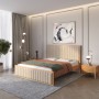 Полуторная деревянная кровать Mebigrand Вена Ольха/Аляска 23 (Бежевый) 120х200 см (MBG-10981)