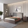 Полуторная деревянная кровать Mebigrand Торонто Т1 Венге/Аляска 93 (серый) 120х200 см (MBG-7312)