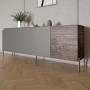 Комод на золотых металлических ножках LION Грей 204x38x76,5 см Антрацит/Дерево (LION-042651)