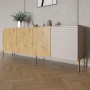 Комод на золотых металлических ножках LION Грей 204x38x76,5 см Дуб Артизан/Кашемир (LION-042641)