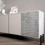 Комод в гостиную на черных металлических ножках LION Грей 204x38x76,5 см Антрацит/Кашемир (LION-042621)