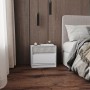 Тумба прикроватная Эверест Стайл-500 50,2х39х44,2 см Нимфея Альба (белый)/Бетон (EVR-071154)