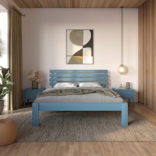 Полуторная деревянная кровать Mebigrand Техас Серо-синий (S7010R90B) 120х190 см (MBG-9708)