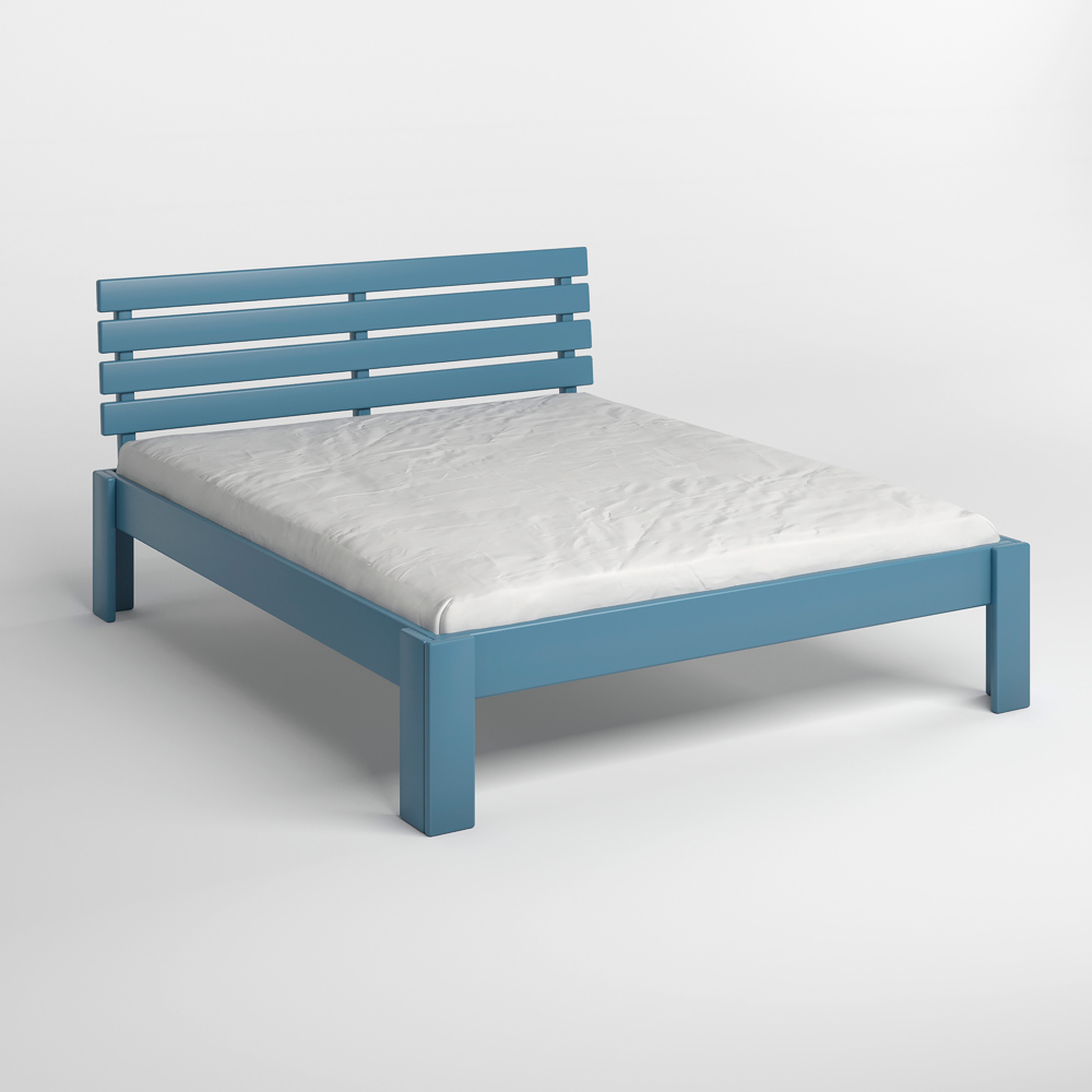 Полуторная деревянная кровать Mebigrand Техас Серо-синий (S7010R90B) 120х190 см (MBG-9708)