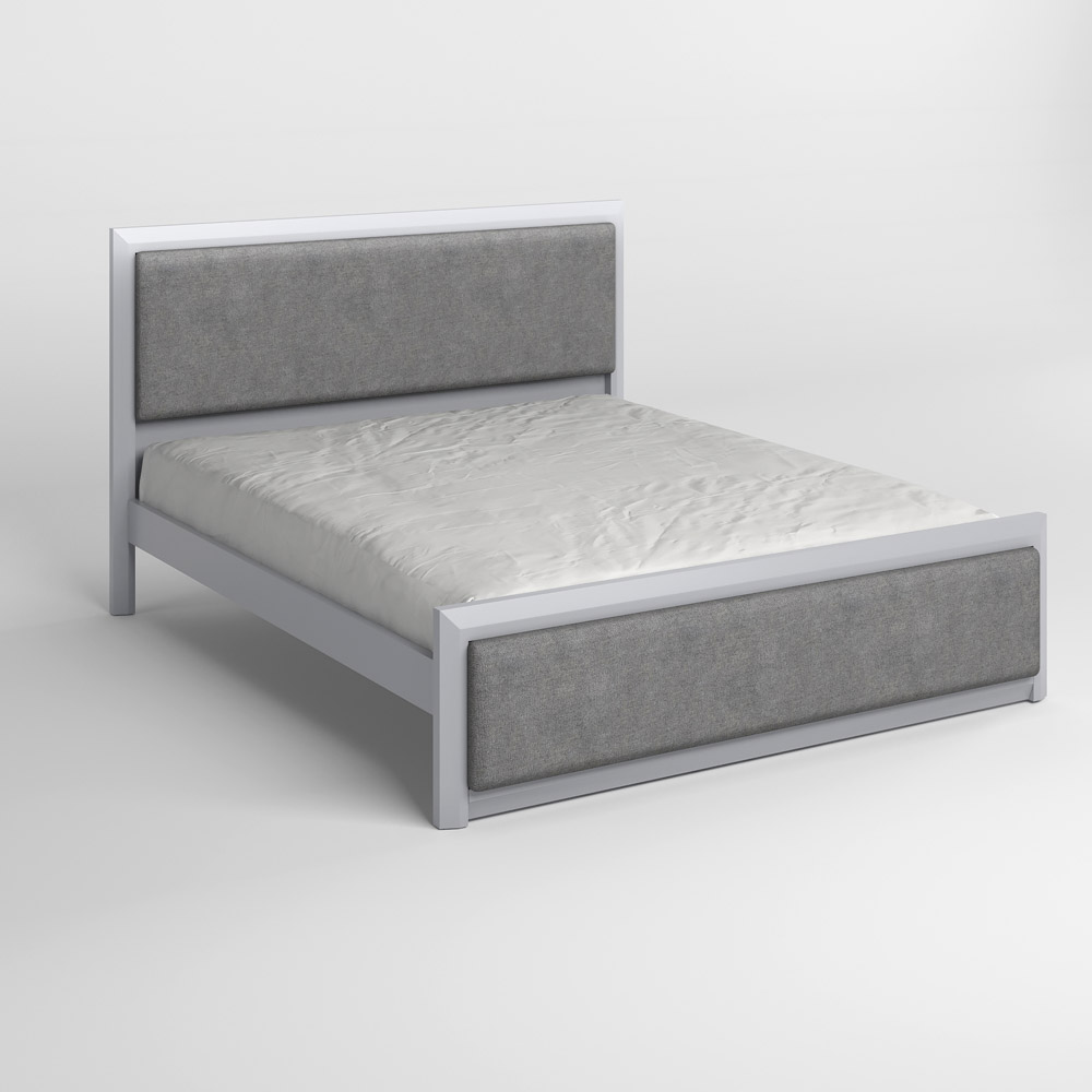 Двуспальная деревянная кровать Mebigrand Барселона Б4 Светло-серый (RAL-7040)/Аляска 93 (Серый) 140х200 см (MBG-13963)