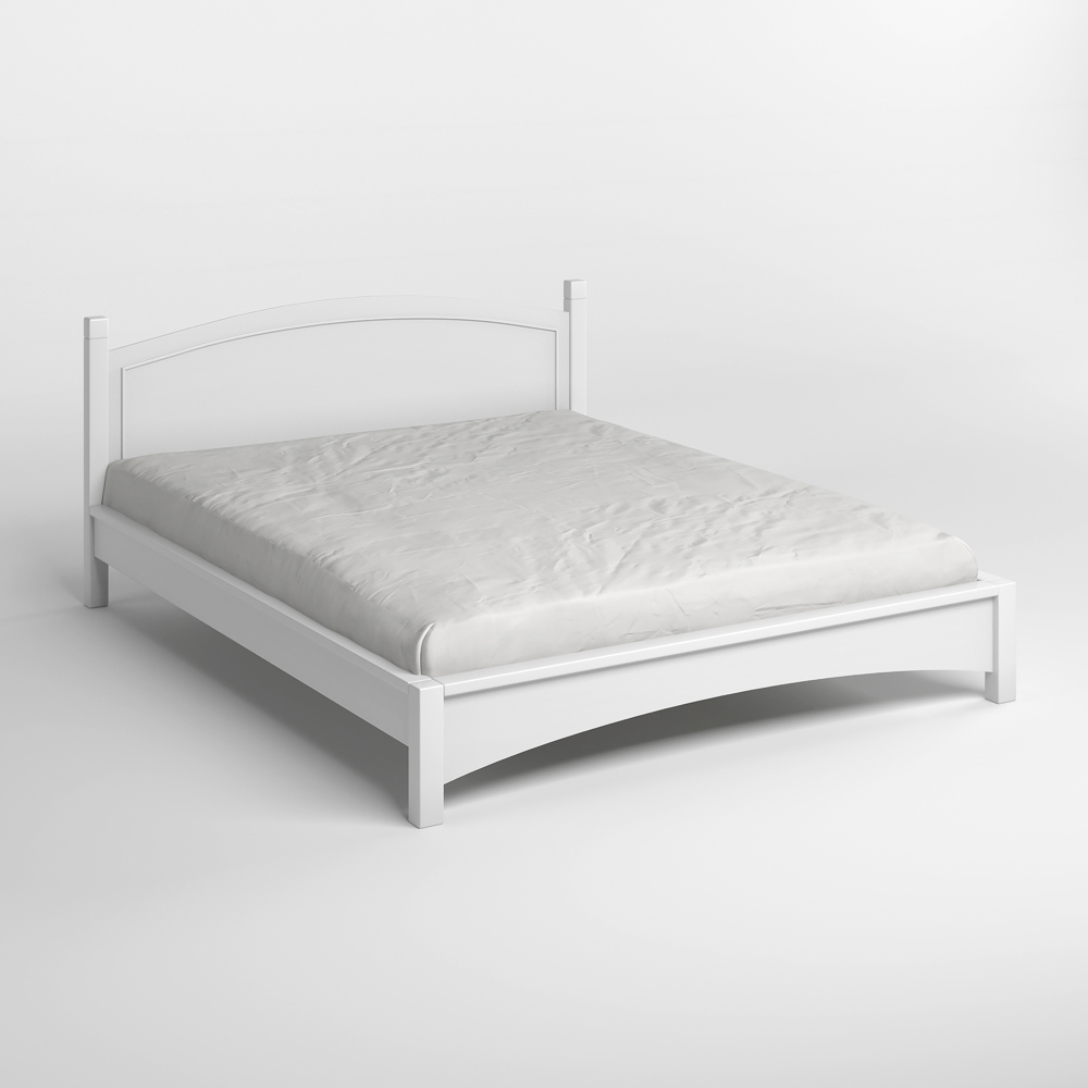 Двуспальная деревянная кровать Mebigrand Мангеттен Н Белый (RAL9003) 160х190 см (MBG-3472)