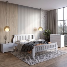Двоспальне дерев'яне ліжко Mebigrand Прага Сіро-блакитний (S2010R80B) 160х190 см (MBG-7205)
