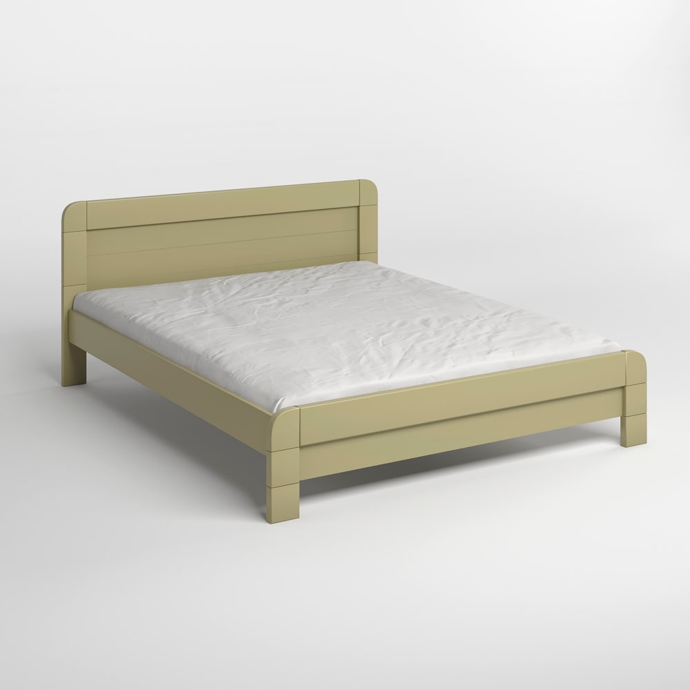 Двуспальная деревянная кровать Mebigrand Тоскана Оливковый (RAL1020) 180х190 см (MBG-3534)