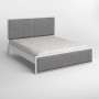Двуспальная деревянная кровать Mebigrand Вена Белый (RAL9003)/Аляска 93 (Серый) 140х200 см (MBG-11030)