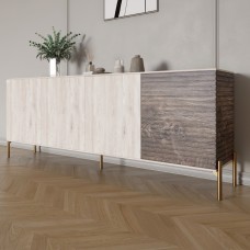 Комод на золотых металлических ножках LION Грей 204x38x76,5 см Самоа Дымчатый/Дерево (LION-042652)