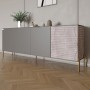 Комплект модульний для вітальні LION Грей 4 елементи з золотими металевими ніжками Дуб Аппалачі/Дерево (LION-042878)