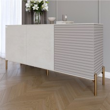 Комод закритий у вітальню на золотих металевих ніжках LION Грей 154x38x76,5 см Бетон Style/Кашемір (LION-041864)