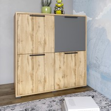 Тумба чотирьохдверна LION Краш 82x43x86 см Дуб аппалачі/Антрацит (LION-041759)