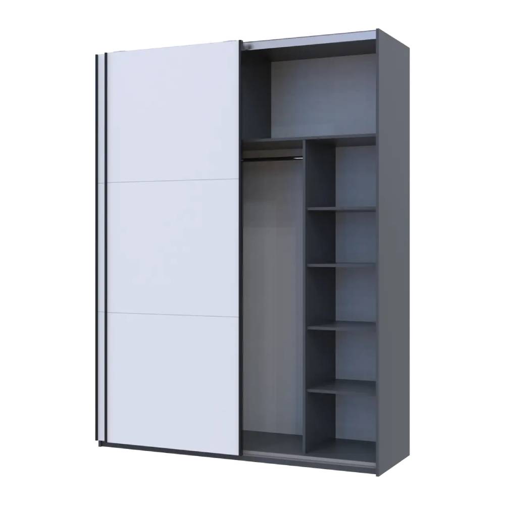 Шафа-купе Doros G-Caiser Графіт/Білий 2 ДСП / 3 частини 180х60х240 DRS-011729 (44900262)