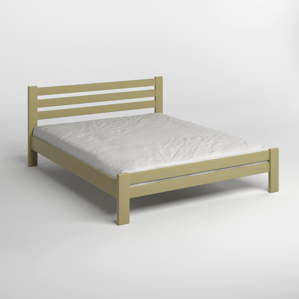 Полуторная деревянная кровать Mebigrand Премьера Оливковый (RAL1020) 120х190 см (MBG-2797)