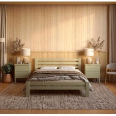 Полуторная деревянная кровать Mebigrand Премьера Оливковый (RAL1020) 120х190 см (MBG-2797)