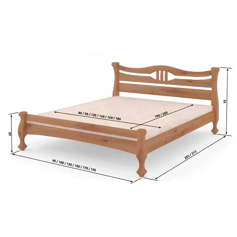 Двуспальная деревянная кровать Mebigrand Даллас Оливковый (RAL1020) 140х200 см (MBG-5928)