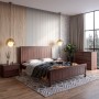 Двуспальная деревянная кровать Mebigrand Вирджиния Орех темный 160х190 см (MBG-3182)