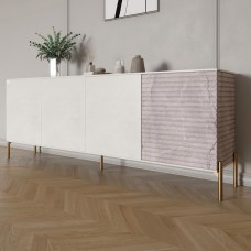 Комод на золотих металевих ніжках LION Грей 204x38x76,5 см Бетон Style/Камінь (LION-042694)