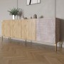 Комод на золотых металлических ножках LION Грей 204x38x76,5 см Дуб Аппалачи/Камень (LION-042684)
