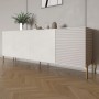Комод на золотих металевих ніжках LION Грей 204x38x76,5 см Бетон Style/Кашемір (LION-042643)