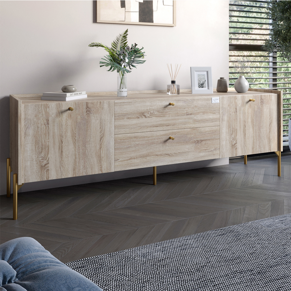 Гарнитур у спальню 2 тумби під телевізор LION Wood Дуб Сонома (LION-041527)