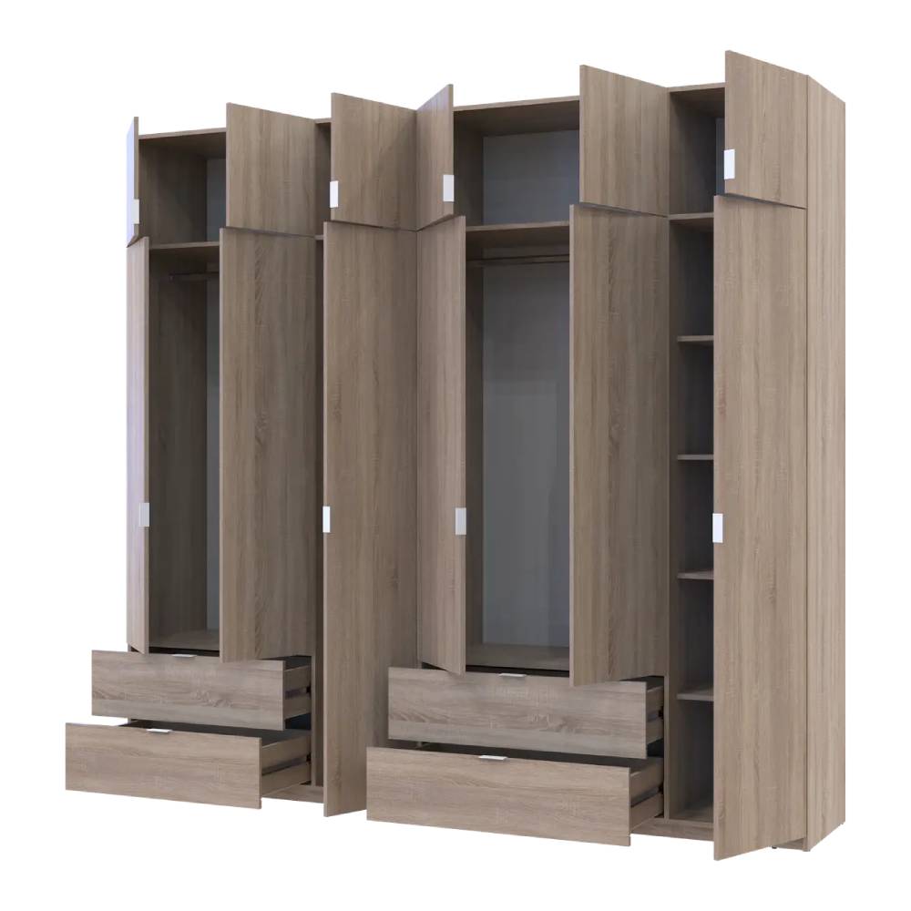 Шафа для одягу Doros Лукас Дуб сонома 3+3 ДСП 255х50х240 DRS-011704 (42005111)