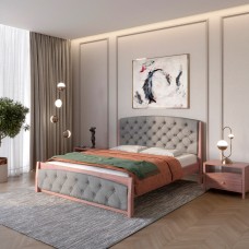 Полуторная деревянная кровать Mebigrand Мехико Орех лесной/Аляска 93 (Серый) 120х190 см (MBG-12205)