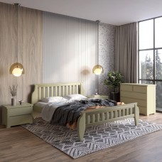 Полуторне дерев'яне ліжко Mebigrand Прага Оливковий (RAL1020) 120х190 см (MBG-7201)