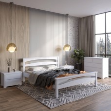 Полуторная деревянная кровать Mebigrand Чикаго Сити Серо-голубой (S2010R80B) 120х190 см (MBG-9908)