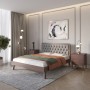 Полуторная деревянная кровать Mebigrand Токио Орех темный/Аляска 93 (Серый) 120х200 см (MBG-4811)