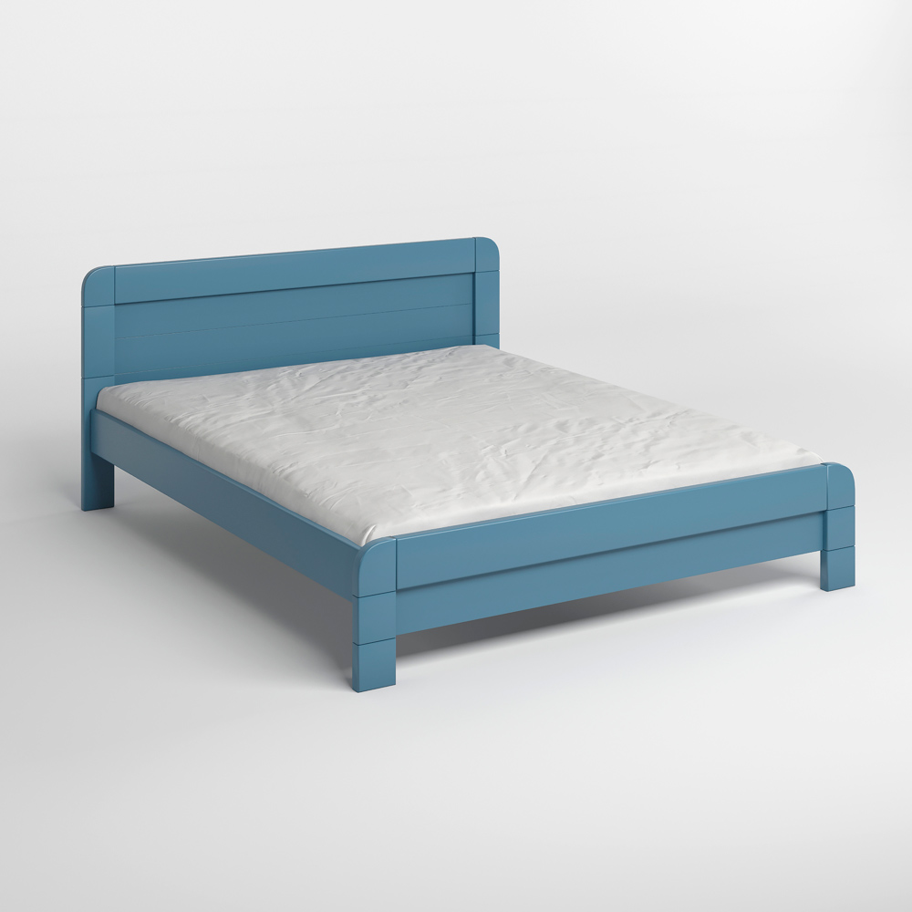 Полуторная деревянная кровать Mebigrand Тоскана Серо-синий (S7010R90B) 120х190 см (MBG-3612)