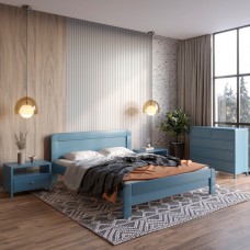 Полуторная деревянная кровать Mebigrand Тоскана Серо-синий (S7010R90B) 120х190 см (MBG-3612)