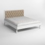 Двоспальне дерев'яне ліжко Mebigrand Токіо Білий (RAL9003)/Аляска 23 (Бежевий) 180х200 см (MBG-4625)
