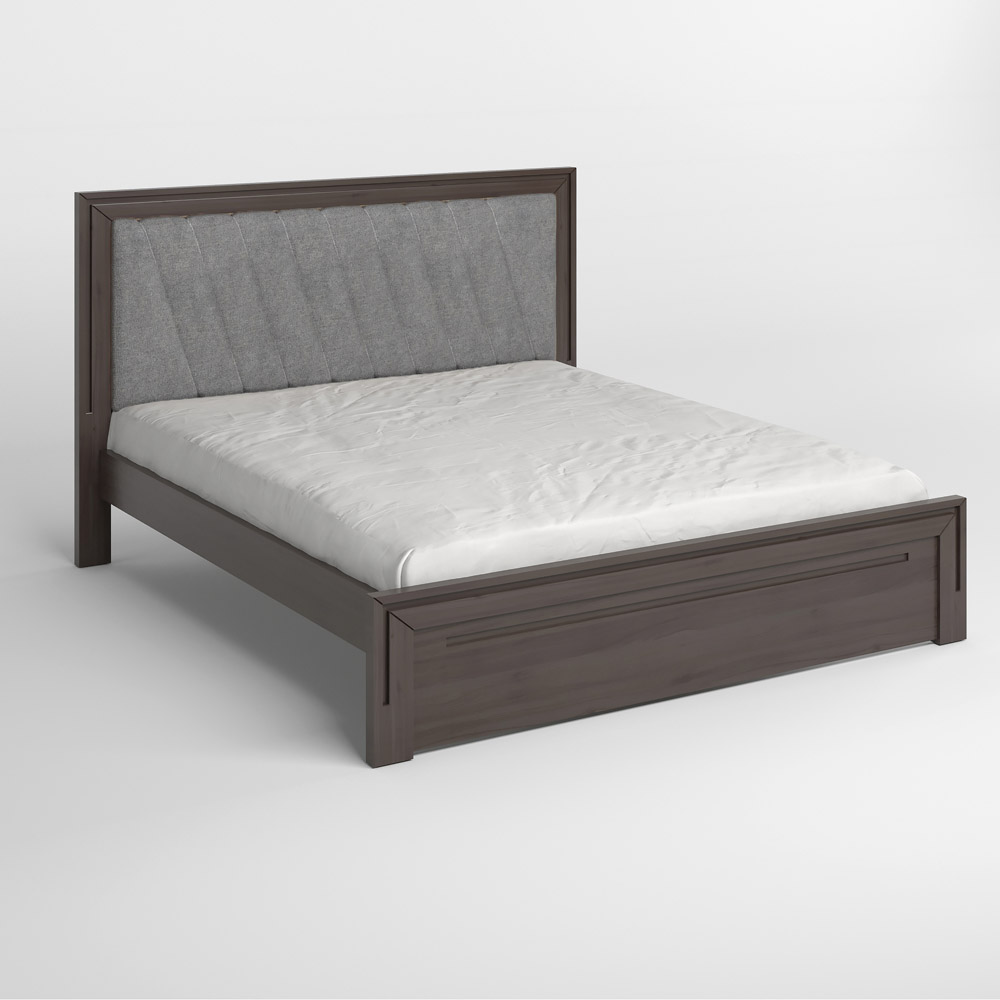 Двуспальная деревянная кровать Mebigrand Торонто Т6 Венге/Аляска 93 (серый) 140х200 см (MBG-9296)