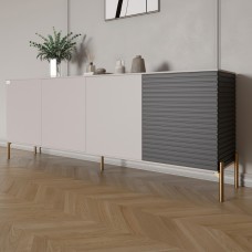 Комод на золотих металевих ніжках LION Грей 204x38x76,5 см Кашемір/Асфальт (LION-042674)