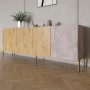 Комод на золотих металевих ніжках LION Грей 204x38x76,5 см Дуб Артизан/Камінь (LION-042685)