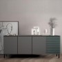 Комод в гостиную на черных металлических ножках LION Грей 204x38x76,5 см Дуб Аппалачи/Дерево (LION-042514)
