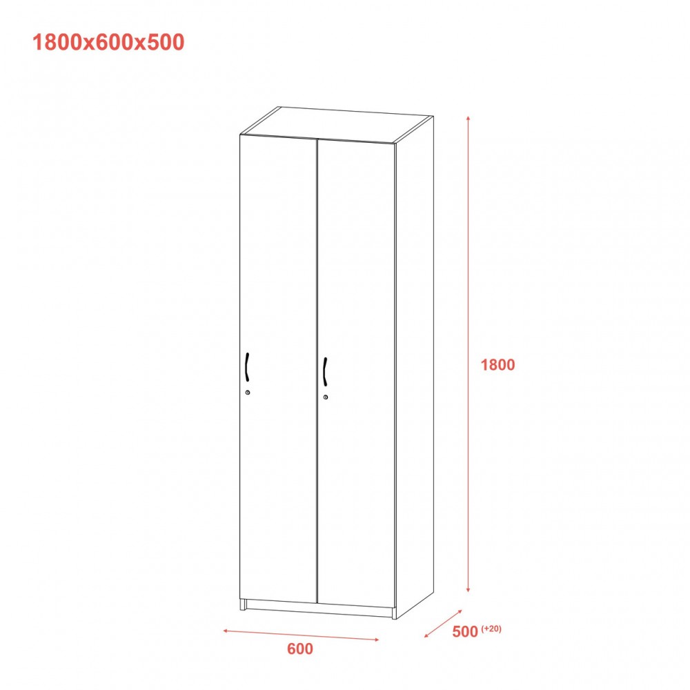 Раздевалка Doros 2-х секционная Графит 2 ДСП 60х52х180 (DRS-011613)