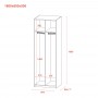 Раздевалка Doros 2-х секционная Графит 2 ДСП 60х52х180 (DRS-011613)