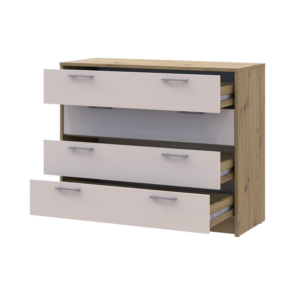 Комод Doros Ронди Дуб Артизан/Кашемир 4 ящика 100х40х82 DRS-011782 (41516187)